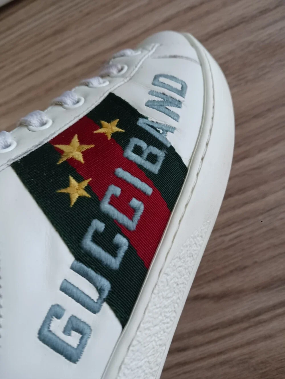 Gucci Ace Sneakers With Gucci Band Embroidery  Size 7